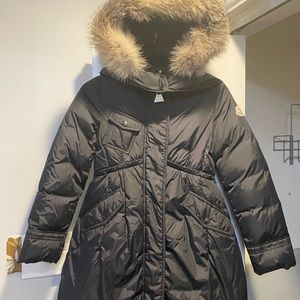 Authentic Girls Moncler Black Jacket Size 10
